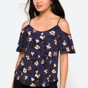 KAILEIGH FLORAL COLD SHOULDER BLOUSE